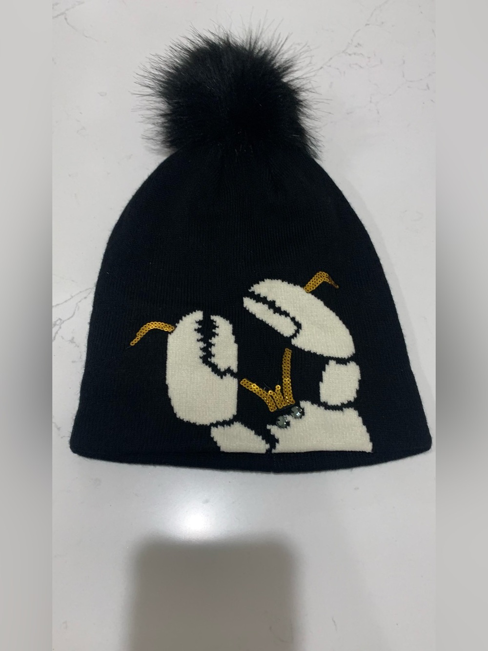 Kurt Geiger Black and White Lobster Beanie